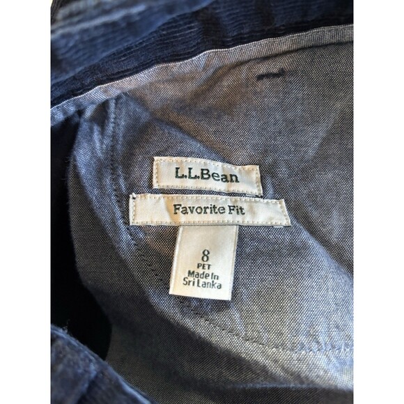 LL Bean Favorite Fit Corduroy Pants Women’s Sz 8 Petite Straight Leg Navy Blue - Picture 4 of 4